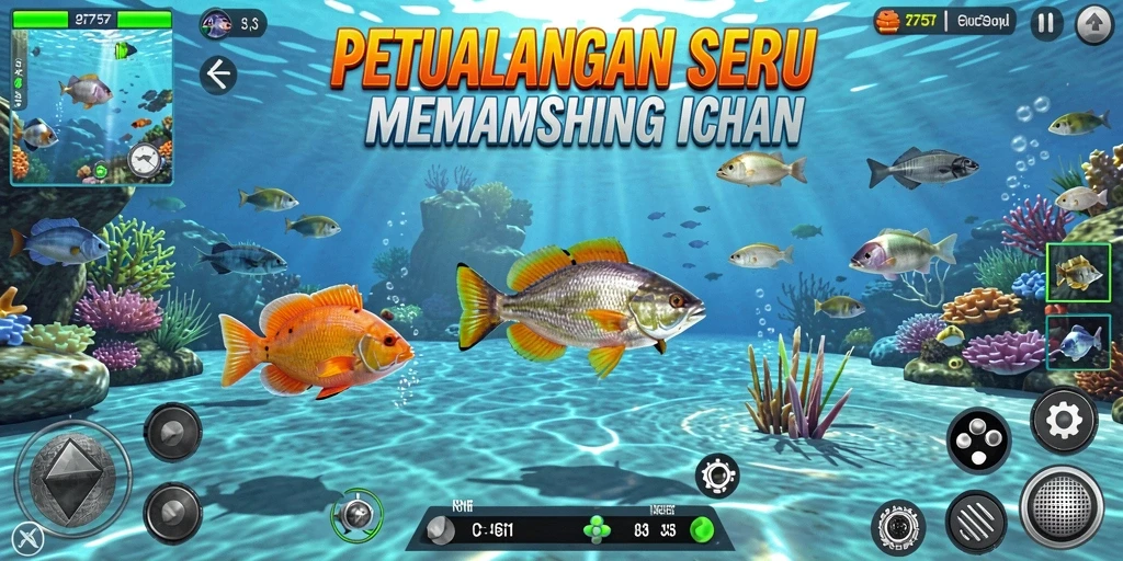 Tangkapan layar gameplay Tembak Ikan yang seru.