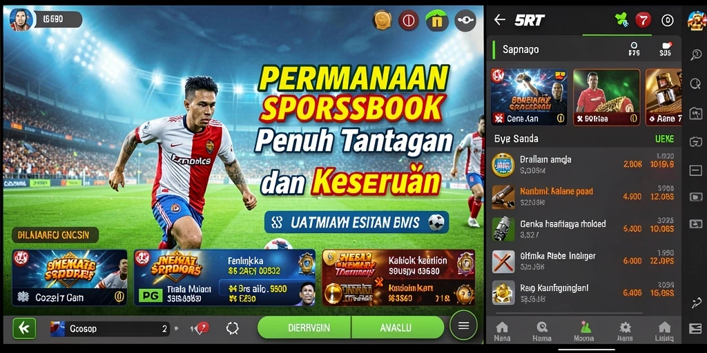 Tampilan antarmuka 5RT yang modern dan menarik untuk taruhan olahraga.
