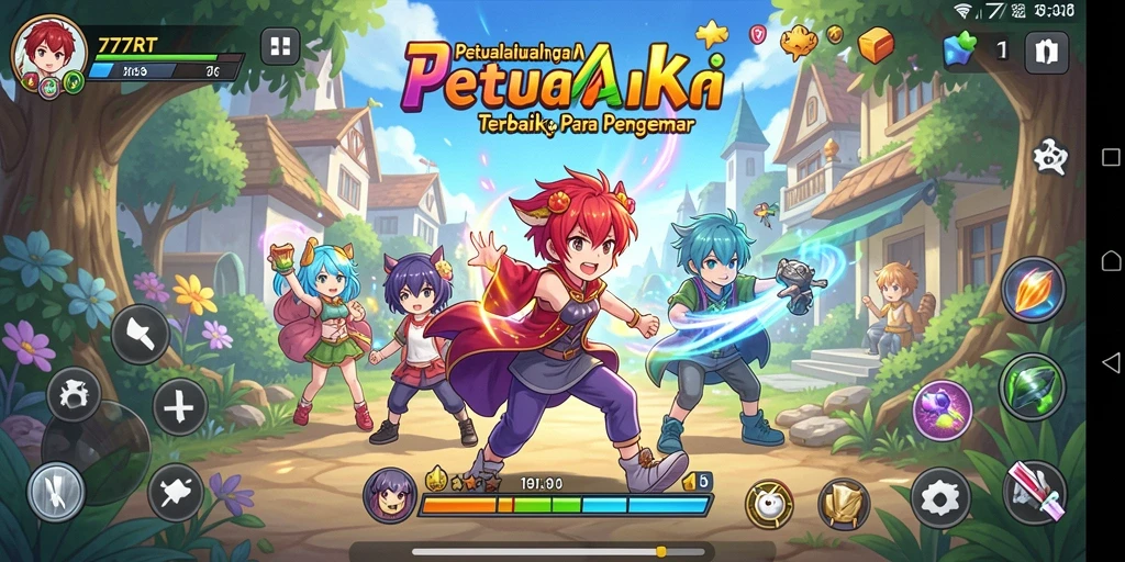 Tampilan gameplay yang menampilkan aksi seru dari game Anime.