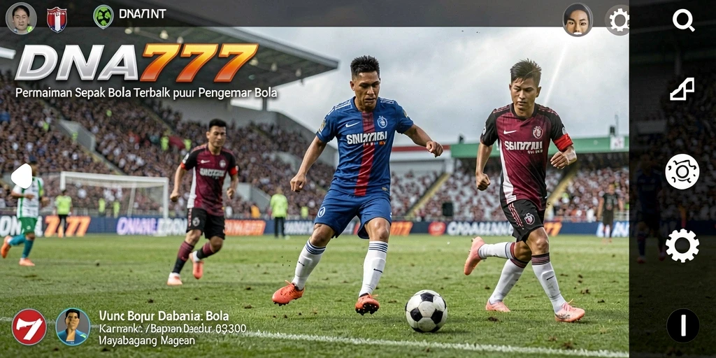 Tampilan gameplay DNA777 yang menarik dan penuh aksi sepak bola.
