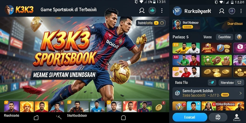 Tampilan screenshot K3K3 menunjukkan antarmuka taruhan olahraga yang dinamis.