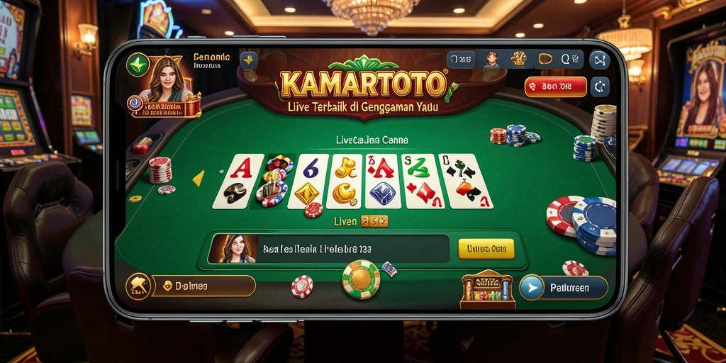 Gameplay KAMARTOTO yang menarik dengan dealer langsung di layar.