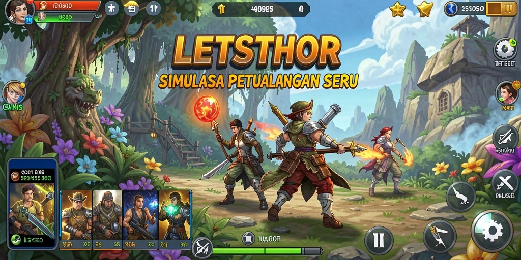 Tampilan gameplay menarik dari LETSTHOR yang penuh petualangan.