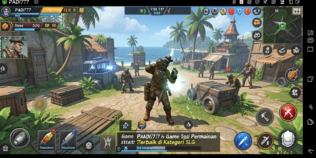 Screenshot PADI777 menampilkan aksi seru gameplay SLG.