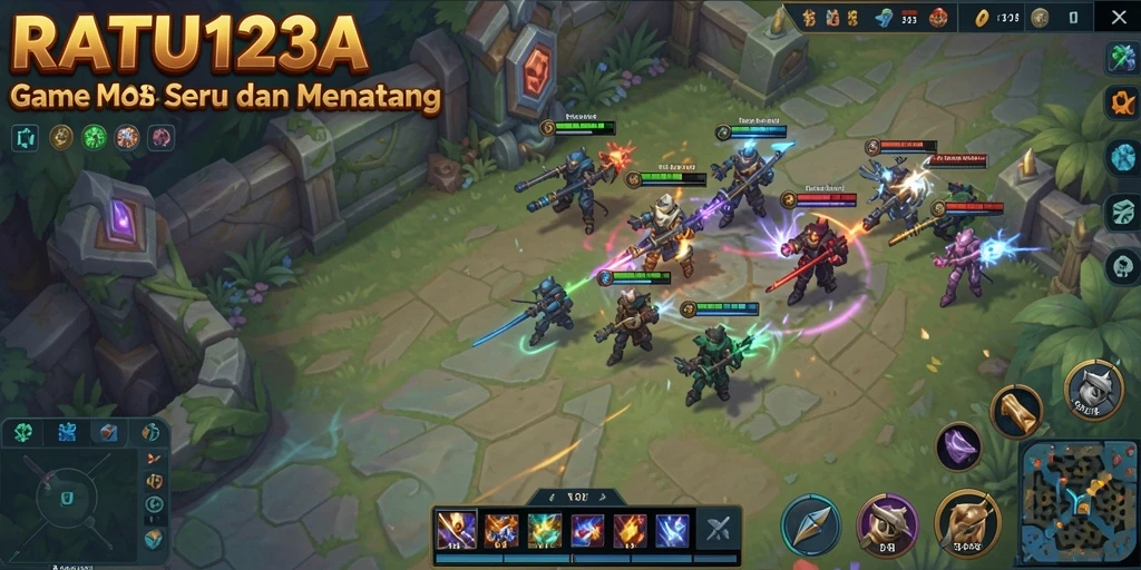 Gameplay seru dengan pertarungan MOBA yang intens.