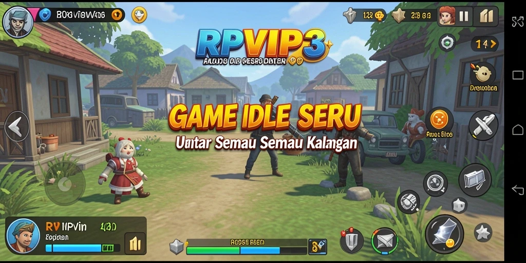 Screenshot utama RPVIP3 menampilkan gameplay Idle yang menarik.